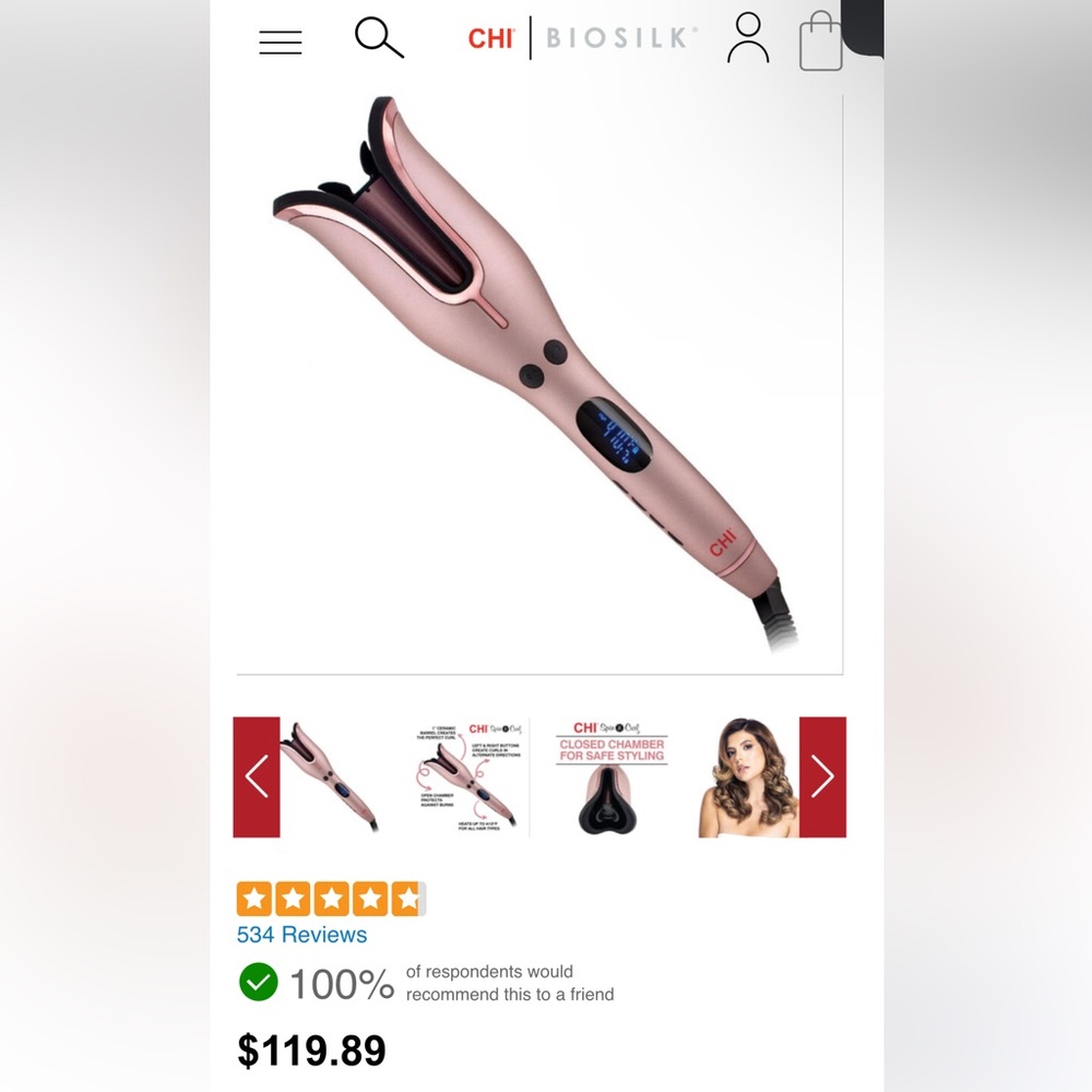 CHI Rose Gold Hair Curler - Picture 4 of 11